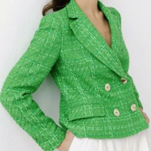 Rachel Zoe Green Tweed Women's Jacket